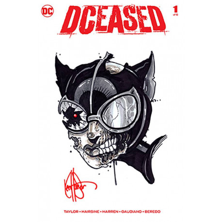DF DCEASED 1 SGN RMRK HAESER CATWOMAN SKETCH 
