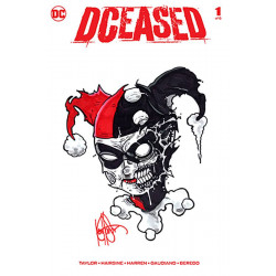 DF DCEASED 1 SGN RMRK HAESER HARLEY QUINN SKETCH 