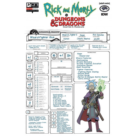 RICK MORTY VS D D II PAINSCAPE 2 CVR C LOOK CHARACTER SHEET