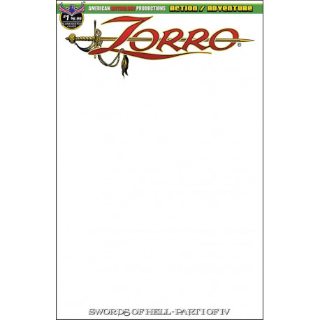 ZORRO SWORDS OF HELL VOL 1 BLANK SKETCH CVR