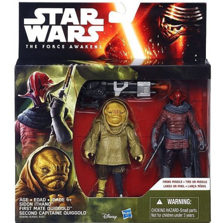 SIDON ITHANO AND FIRST MATE QUIGGOLD STAR WARS THE FORCE AWAKENS 2PACK ACTION FIGURE