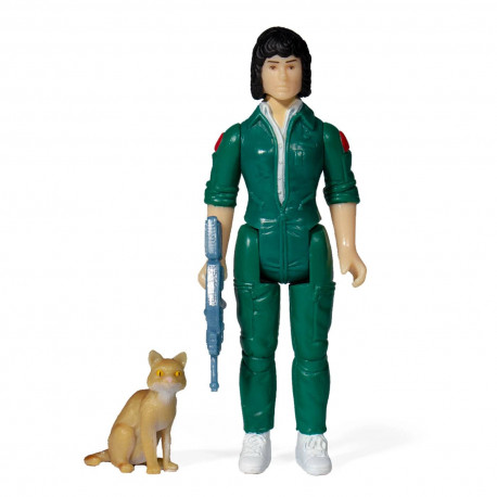 ALIENS WAVE 3 FIGURINE REACTION RIPLEY WITH JONESY BLUE CARD 10 CM