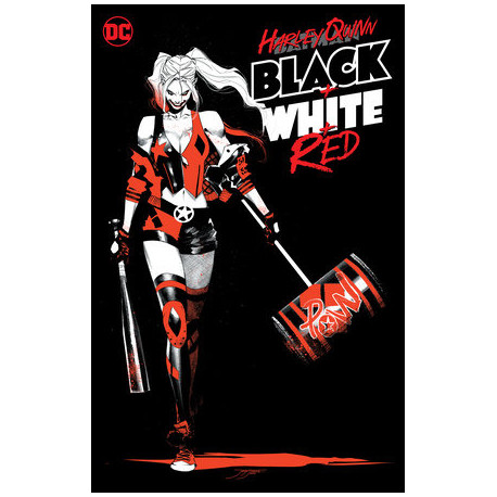 HARLEY QUINN BLACK WHITE RED