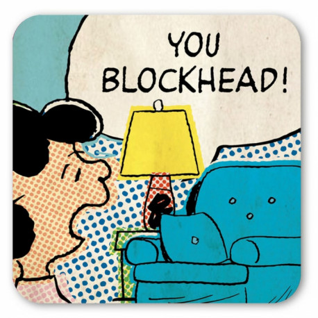LUCY YOU BLOCKHEAD PEANUTS LOGOSHIRT COASTER 10 X 10 CM