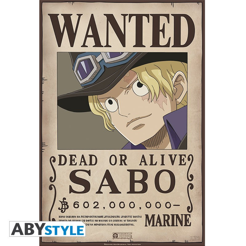 SABO ONE PIECE POSTER WANTED 52X35 CM