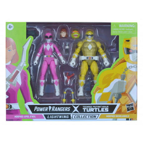 MORPHED APRIL O NEIL AND MICHELANGELO POWER RANGERS X TMNT LIGHTNING COLLECTION FIGURINES 2022