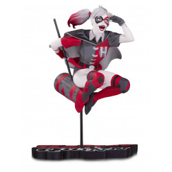 HARLEY QUINN BY GUILLEM MARCH DC COMICS RED WHITE AND BLACK STATUE 18 CM
