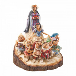 DISNEY TRADITIONS SNOW WHITE WOOD CARVED STATUE 20 CM