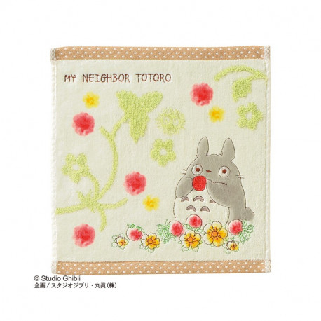 MINI SERVIETTE TOTORO CHAMPS DE FRAISES 25X25 - MON VOISIN TOTORO