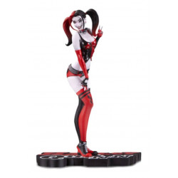 HARLEY QUINN BY SCOTT CAMPBELL DC COMICS RED WHITE AND BLACK STATUE 18 CM