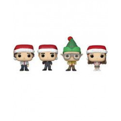 THE OFFICE HOLIDAY TREE HOLIDAY BOX 2022 PACK 4 FIGURINES POCKET POP VINYL 4 CM