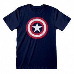 MARVEL CAPTAIN AMERICA SHIELD DISTRESSED T-SHIRT TAILLE XL