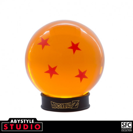 BOULE DE CRISTAL 4 ETOILES 75 MM SOCLE DRAGON BALL