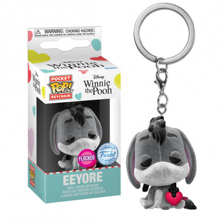EEYORE W/HEART FLOCKED DISNEY POCKET POP 4 CM