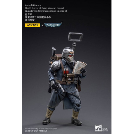 DEATH KORPS OF KRIEG VETERAN SQUAD GUARDSMAN COMMUNICATIONS SPECIALIST WARHAMMER 40K FIGURINE 10 CM