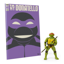 DONATELLO TORTUES NINJA FIGURINE ET COMIC BOOK BST AXN X IDW EXCLUSIVE 13 CM