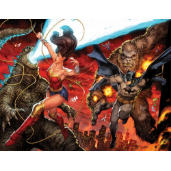 JUSTICE LEAGUE VS GODZILLA VS KONG 2 OF 7 CVR B DAVID NAKAYAMA CONNECTING CARD STOCK VAR