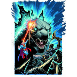 JUSTICE LEAGUE VS GODZILLA VS KONG 4 OF 7 CVR C WHILCE PORTACIO GODZILLA CARD STOCK VAR