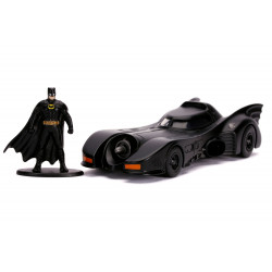 BATMAN 1989 HOLLYWOOD RIDES 1989 BATMOBILE METAL AVEC FIGURINE