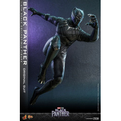 BLACK PANTHER ORIGINAL SUIT BLACK PANTHER FIGURINE MOVIE MASTERPIECE 31 CM