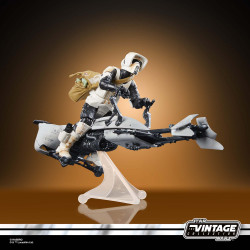 SPEEDER BIKE WITH SCOUT TROOPER & GROGU STAR WARS THE MANDALORIAN VINTAGE COLLECTION VEHICULE 10 CM