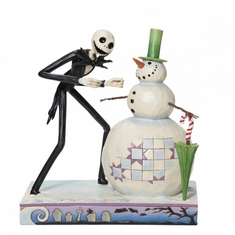 NIGHTMARE JACK DISCOVERING A SNOWMAN DISNEY TRADITIONS 16 CM