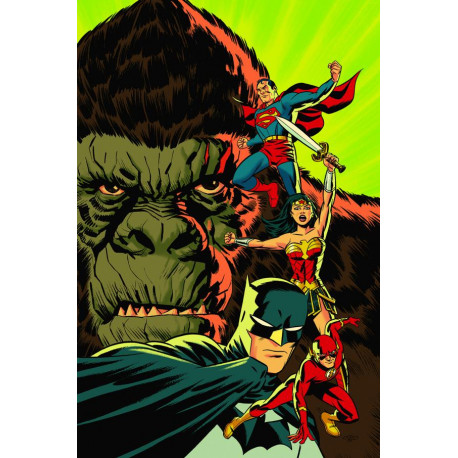 JUSTICE LEAGUE VS GODZILLA VS KONG 5 OF 7 CVR C MICHAEL CHO CARD STOCK VAR