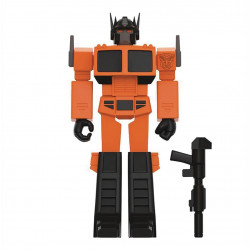 OPTIMUS PRIME ORANGE AND BLACK TRANSFORMERS REACTION ACTION FIGURE 10 CM