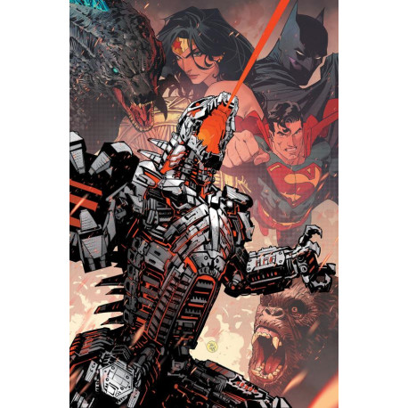 JUSTICE LEAGUE VS GODZILLA VS KONG 7 OF 7 CVR C DAN MORA CARD STOCK VAR