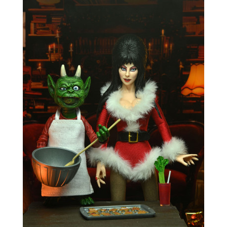 ELVIRA CLOTHED VERY SCARY XMAS ELVIRA MISTRESS OF THE DARK FIGURINE 20 CM