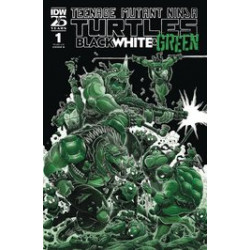 TMNT BLACK WHITE GREEN 1 CVR B STOKOE