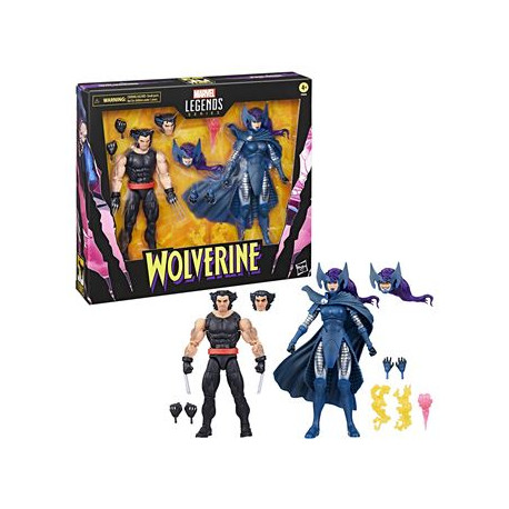 PACK 2 FIGURINES WOLVERINE AND PSYLOCKE WOLVERINE 50TH ANNIVERSARY MARVEL LEGENDS 15 CM