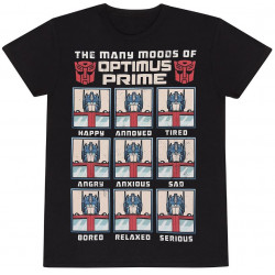 MANY MOODS OF OPTIMUS PRIME TRANSFORMERS T-SHIRT TAILLE S