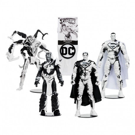 PACK DE 4 SUPERMAN SERIES SKETCH GOLD LABEL DC DIRECT PAGE PUNCHERS FIGURINES ET COMIC BOOK 18 CM
