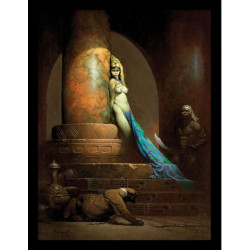 FRAZETTA EGYPTIAN QUEEN 30 X 40CM COLLECTOR PRINT FRAMED