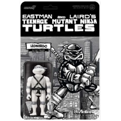 LEONARDO TMNT REACTION WV9 COMIC GREYSCALE ACTION FIGURE 10 CM