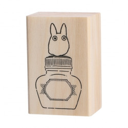 TAMPONS EN BOIS TOTORO BLANC ET BOUTEILLE D ENCRE MON VOISIN TOTORO