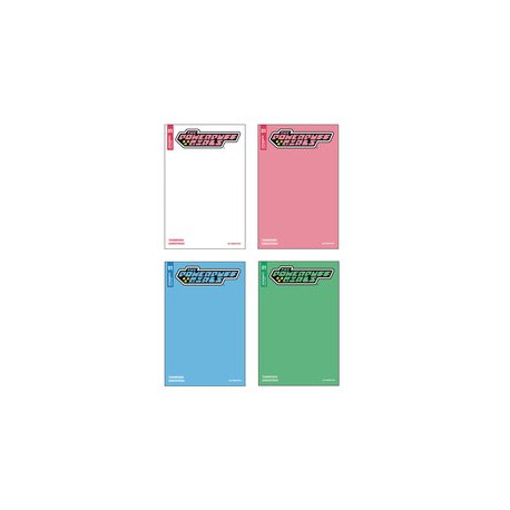 POWERPUFF GIRLS 1 BLANK CVR SET 4CT WHITE PINK BLUE GREEN 