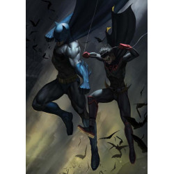 BATMAN AND ROBIN 18 CVR C AARON BARTLING CARD STOCK VAR