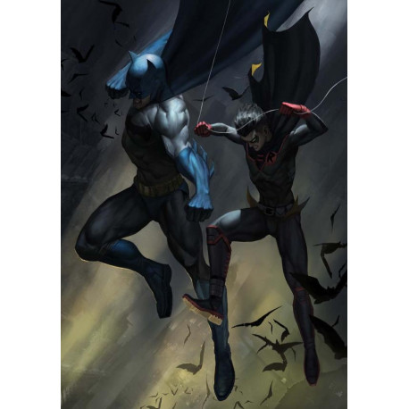 BATMAN AND ROBIN 18 CVR C AARON BARTLING CARD STOCK VAR