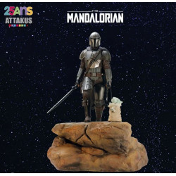 THE MANDALORIAN AND GROGU COLLECTOR ATTAKUS 25TH ANNIVERSARY STATUE 54 CM
