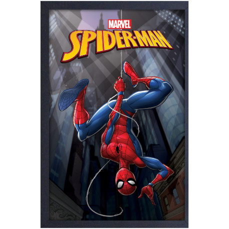 SPIDER MAN UPSIDE DOWN COLLECTOR PRINT FRAMED 30 X 40 CM