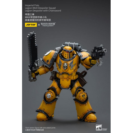 LEGION MKIII DESPOILER SQUAD LEGION DESPOILER WITH CHAINSWORD HORUS HERESY IMPERIAL FISTS 12 CM