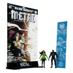 PACK 2 FIGURINES BAT OF EARTH-44 AND BAT OF EARTH-11 DARK NIGHTS METAL DC DIRECT PAGE PUNCHERS 8 CM