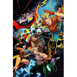 JUSTICE LEAGUE UNLIMITED 8 CVR A DAN MORA CONNECTING WE ARE YESTERDAY 