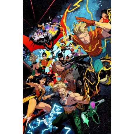 JUSTICE LEAGUE UNLIMITED 8 CVR A DAN MORA CONNECTING WE ARE YESTERDAY 