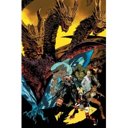 JUSTICE LEAGUE VS GODZILLA VS KONG 2 1 OF 7 CVR B DAN MORA CARD STOCK VAR