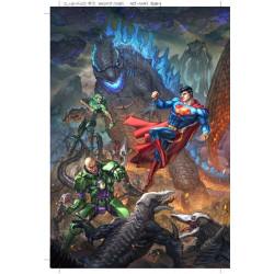 JUSTICE LEAGUE VS GODZILLA VS KONG 2 1 OF 7 CVR C ALAN QUAH CARD STOCK VAR