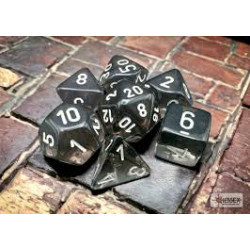 TRANSLUCENT SMOKE WHITE 7 DICE SET