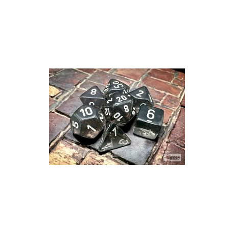 TRANSLUCENT SMOKE WHITE 7 DICE SET